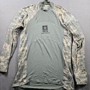 Massif Tactical Army Combat Shirt ACU Camo Size L Army Strong Logo Hunting
